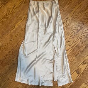 Heartloom Cream Satin Maxi Skirt